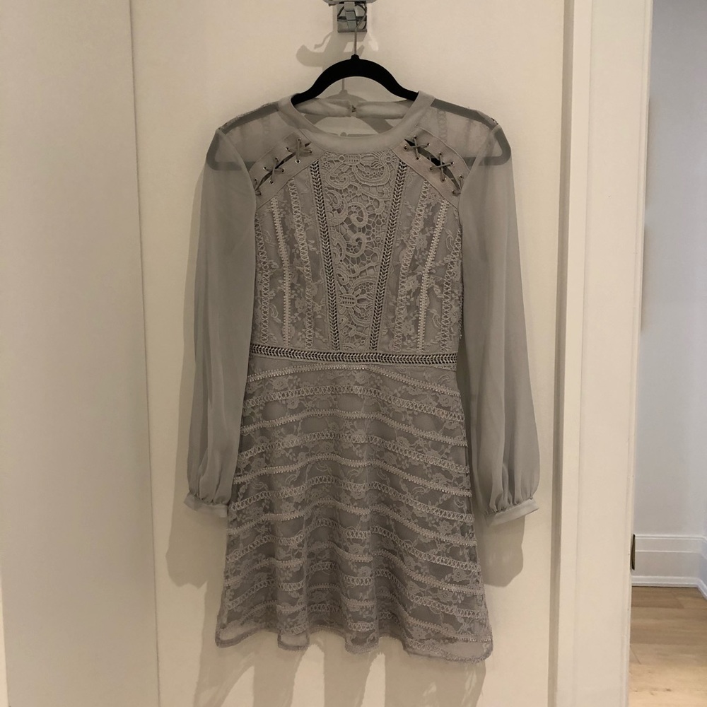 TopShop dress. Lace. Grey. Size US 4.